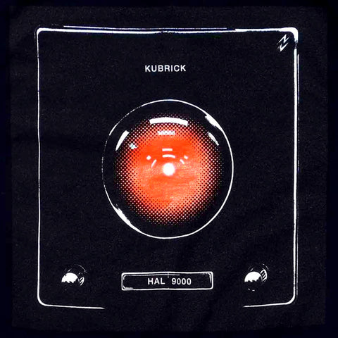 Stanley Kubrick & Kraftwerk T-Shirt | HAL 9000 2001 A Space Odyssey & Kraftwerk Radio-Activity Album Cover | Cinemetal T-Shirts